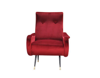 Poltrona in velluto con braccioli - immagine 2