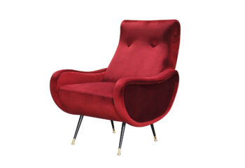 Poltrona in velluto con braccioli - immagine 4