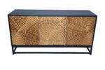 Cabinet in legno 3 ante finitura oro serie Fatima