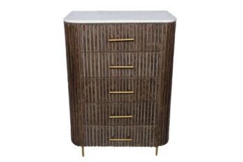 Cassettiera in legno con top in pietra serie Fatima