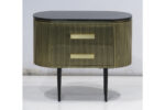 Comodino Ovale Metallo Oro serie Gatsby