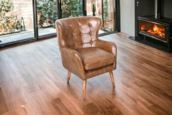 Poltrona in pelle tabacco