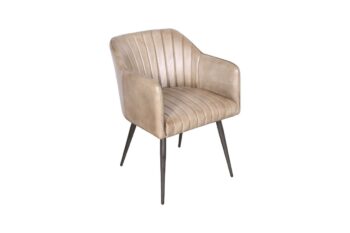 Sedia in pelle con braccioli - immagine 3