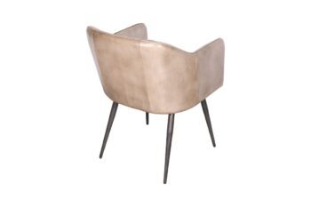 Sedia in pelle con braccioli - immagine 5