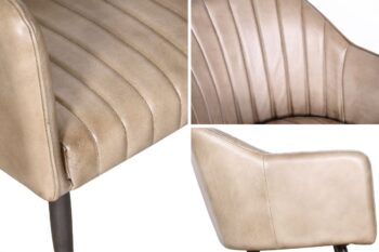 Sedia in pelle con braccioli - immagine 6