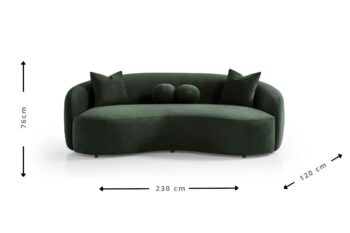 Tokyo divano 3 posti in velluto verde - immagine 4