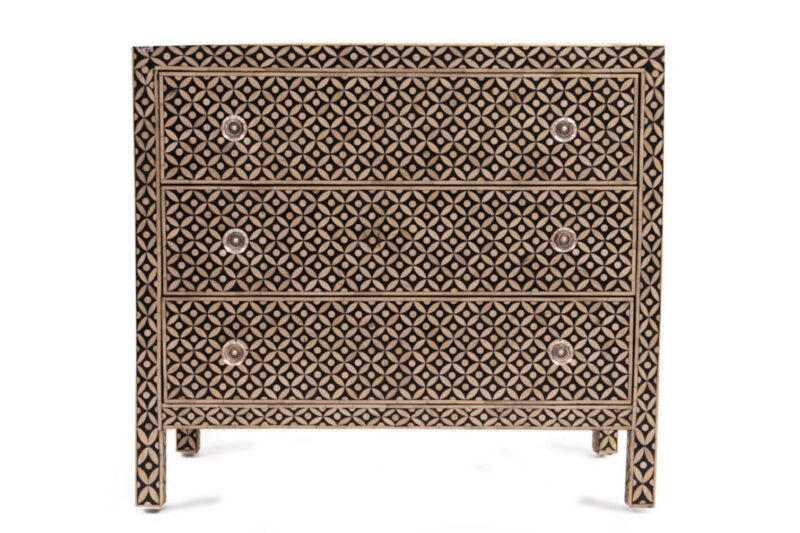 Cassettiera Odan Black Intarsi Collection