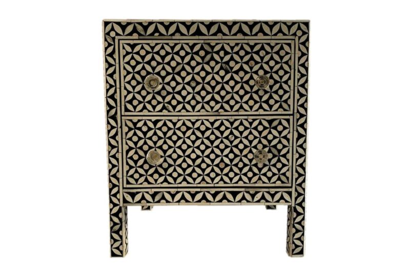 Comodino Odan Black Intarsi Collection
