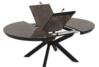 Portofino tavolo da pranzo rotondo estensibile - Bianco High Gloss - immagine 4