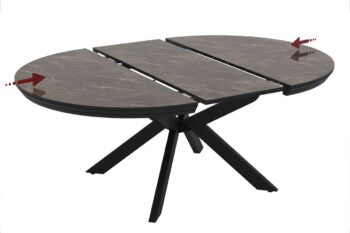 Portofino tavolo da pranzo rotondo estensibile - Bianco High Gloss - immagine 3