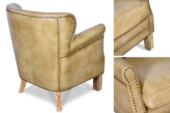 Poltroncina in pelle crema - immagine 2