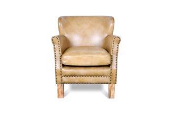 Poltroncina in pelle crema