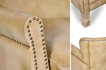 Divano due posti in pelle crema - immagine 5