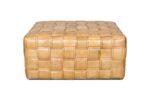 Pouf in pelle vintage crema